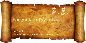 Pangert Eufémia névjegykártya